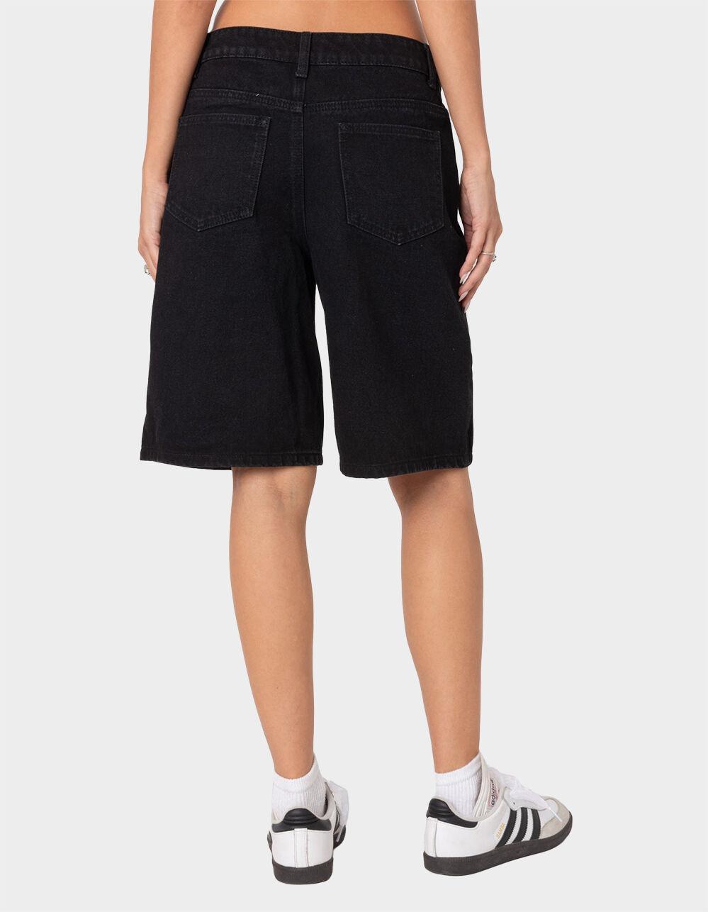 EDIKTED Jacqui Low Rise Denim Bermuda Shorts Product Image