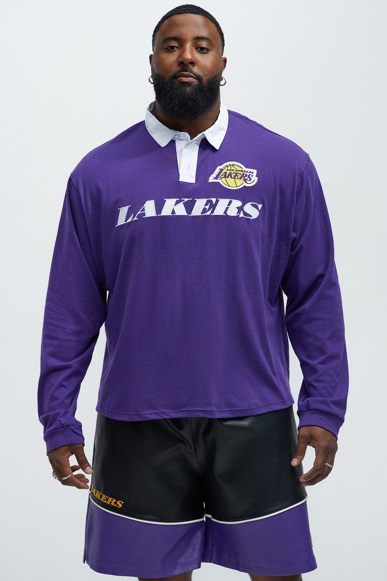 Lakers Flanker Long Sleeve Polo - Purple Product Image