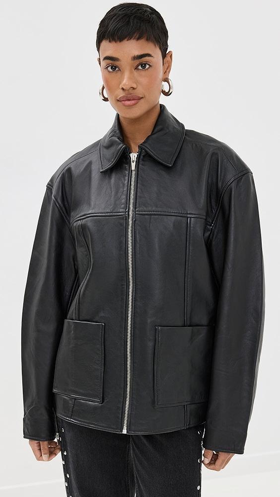 Reformation Veda Bennett Oversized Leather Bomber | Shopbop Product Image