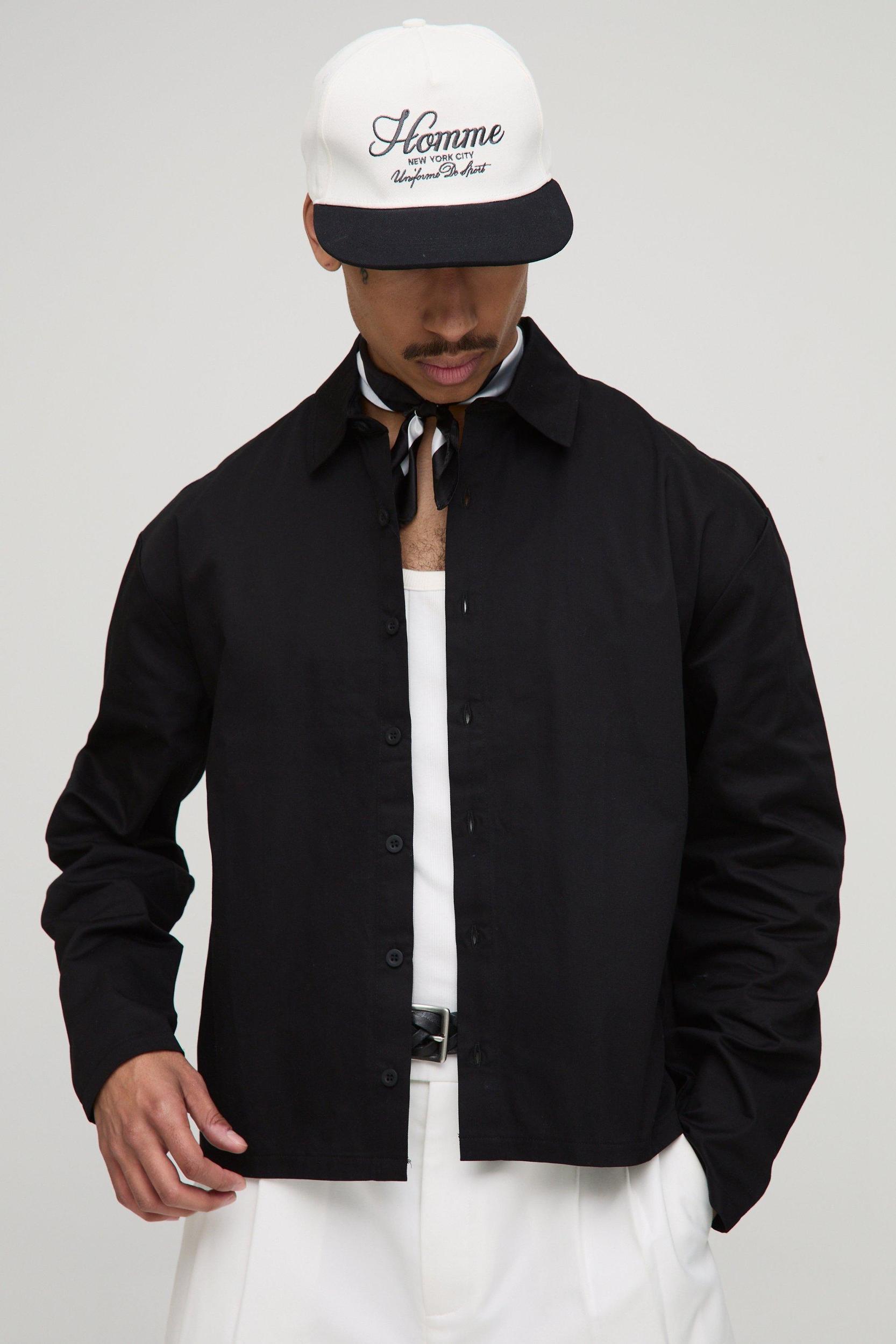 Oversized Boxy Back Printed Long Sleeve Shirt | boohooMAN USA Product Image