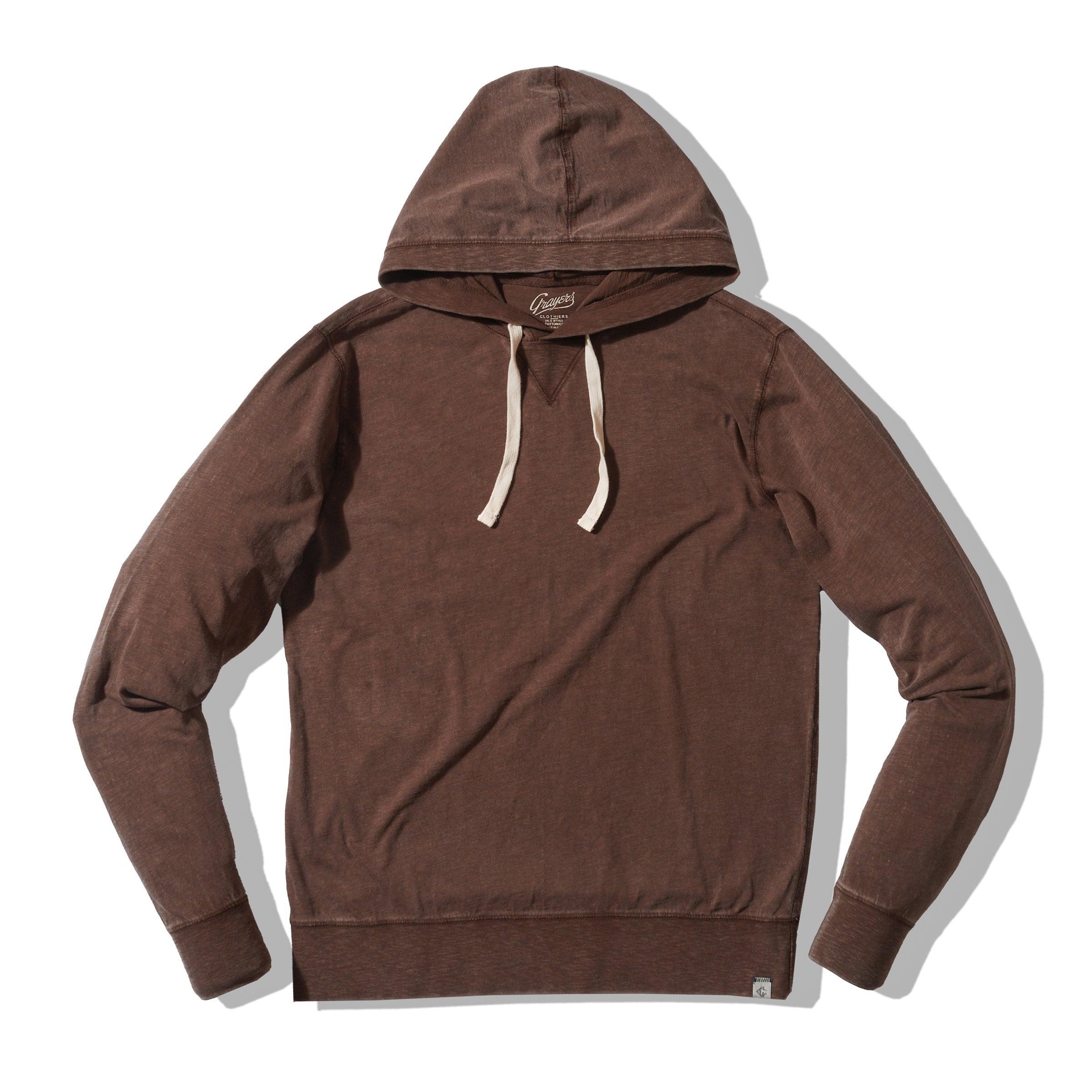 Hewitt Garment Dyed Hoodie - Dark Earth Product Image