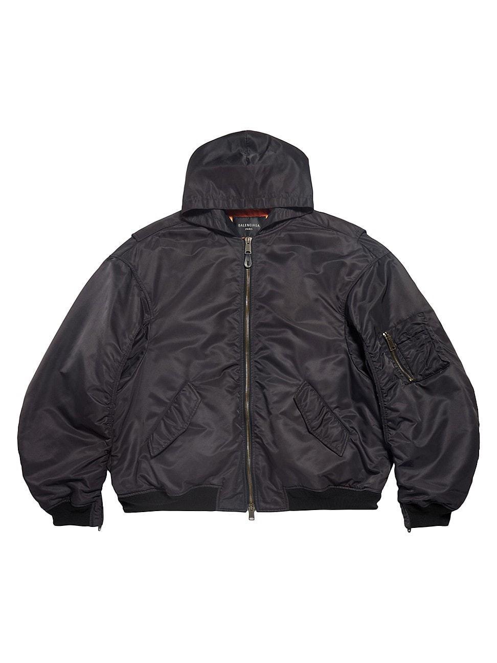 Mens Tape Type Light Hooded Bomber Jacket Product Image