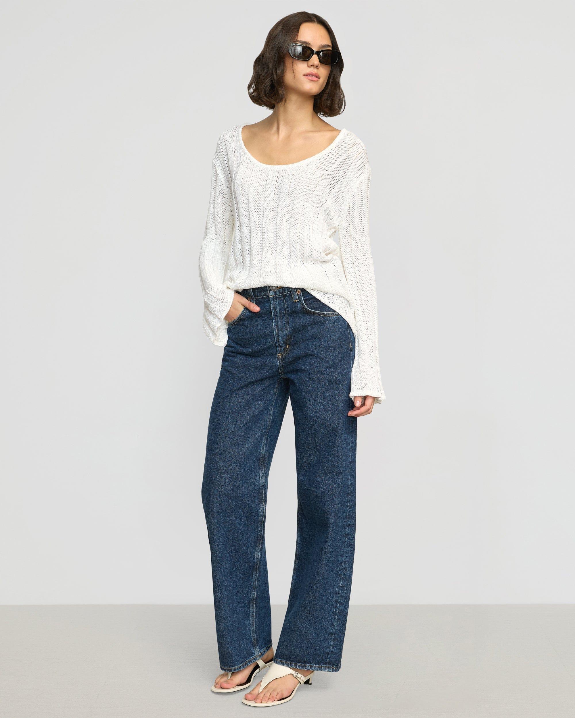 Leah Ribbed Scoop-Neck Sweater Product Image