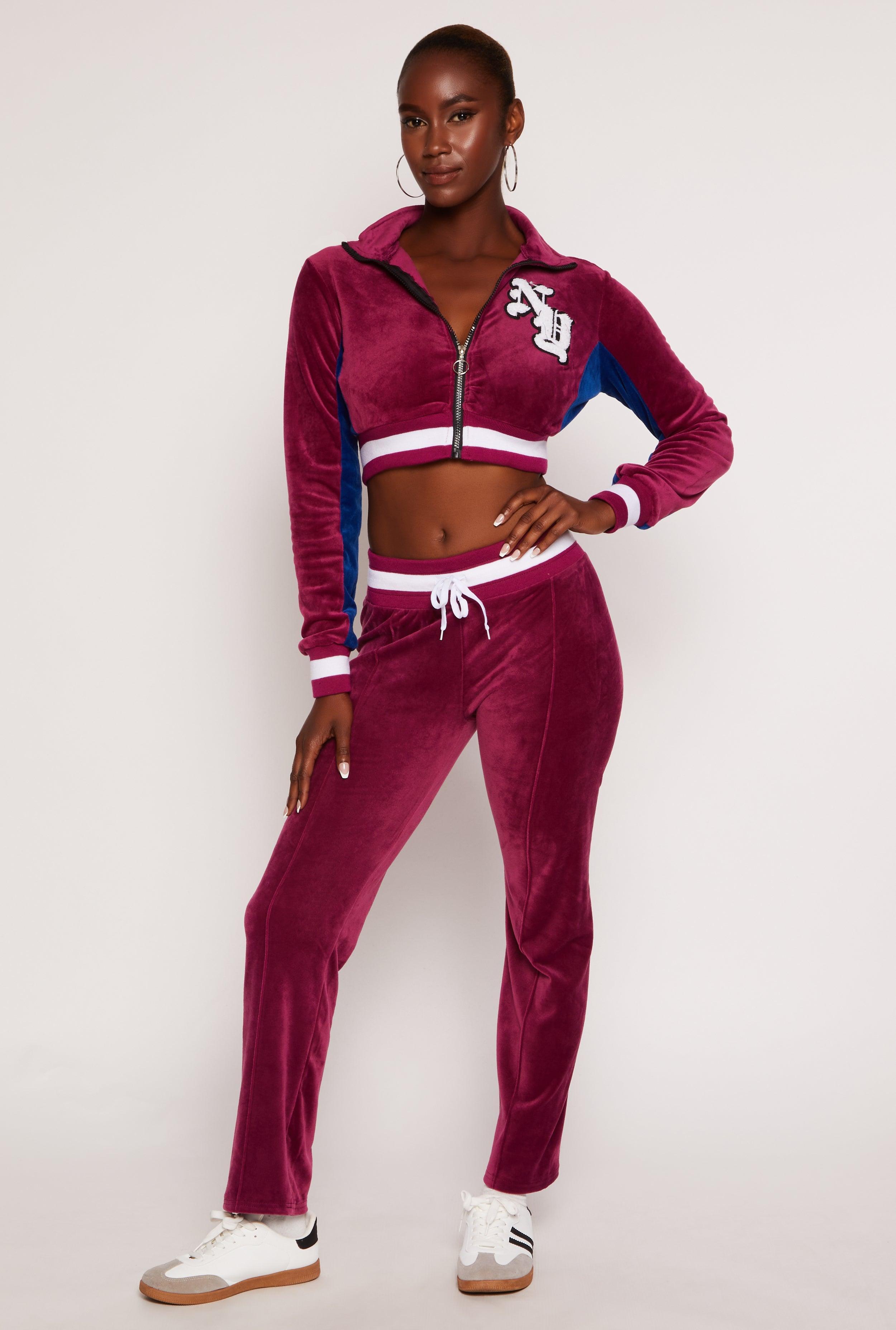 Womens Velour Pintuck Drawstring Sweatpants Product Image