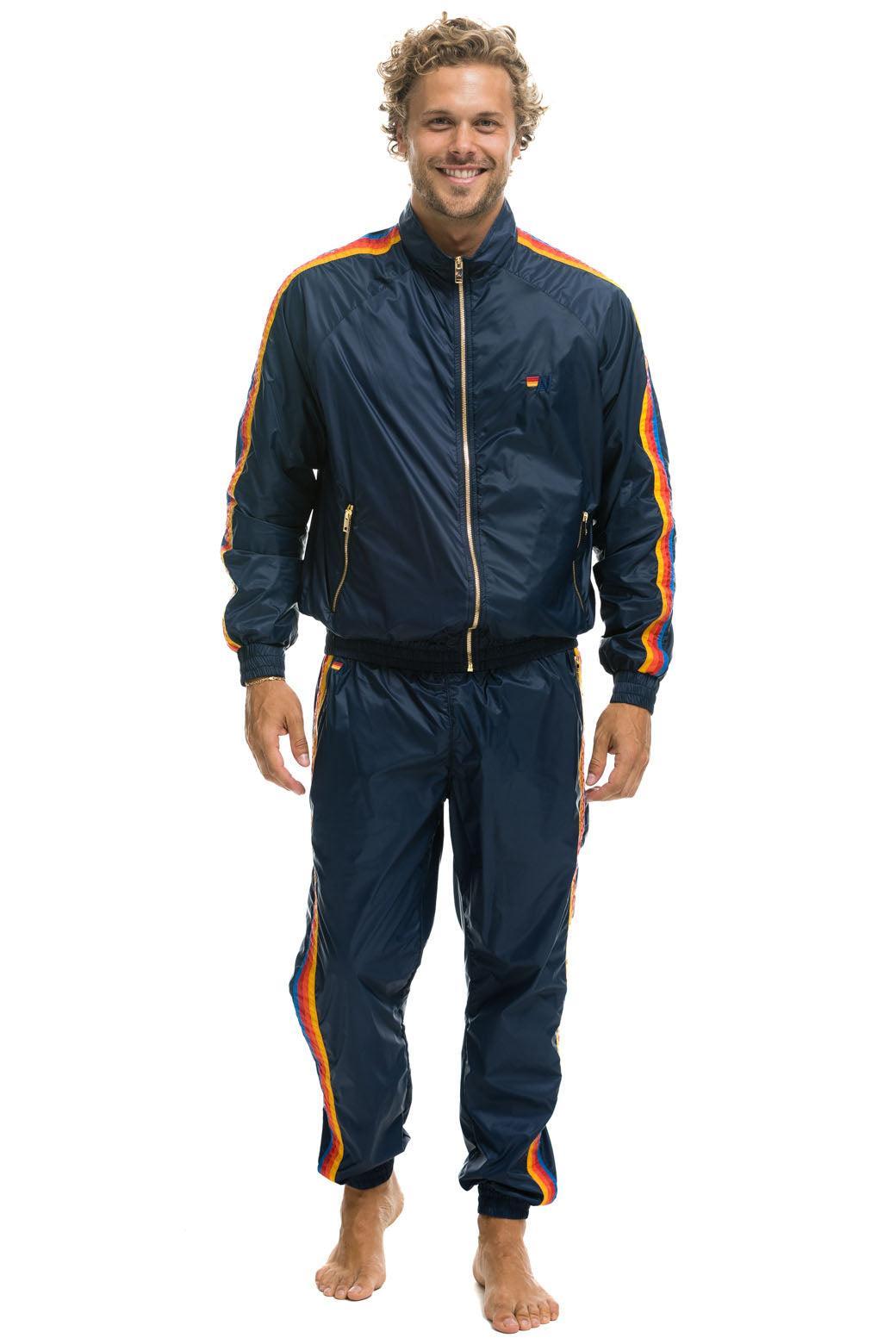 MEN'S 4 STRIPE WINDBREAKER - NAVY Male Product Image