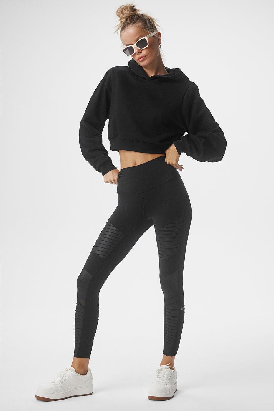 7/8 High-Waist Moto Legging - Black Product Image