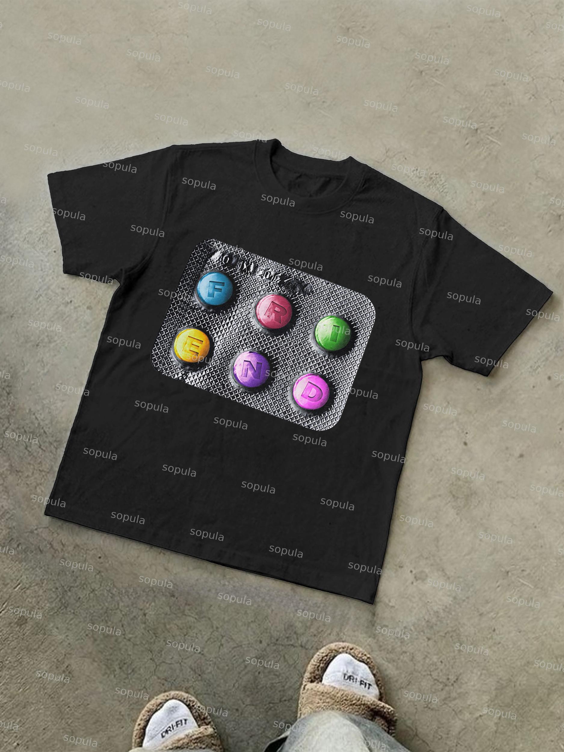 Small Pills Graphic Cotton T-shirt Product Image