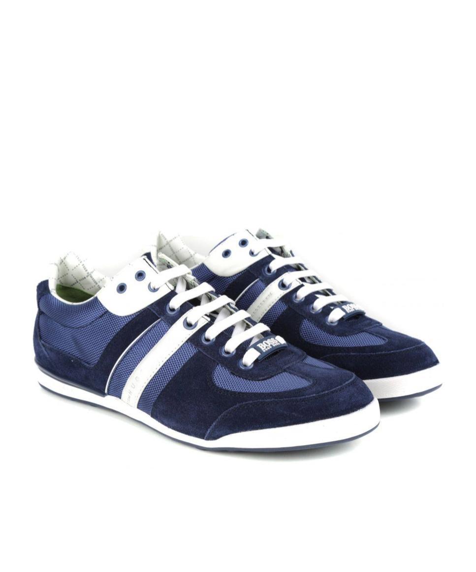 HUGO BOSS Round Head Lace Low-cut Skate Shoes In Blue Product Image