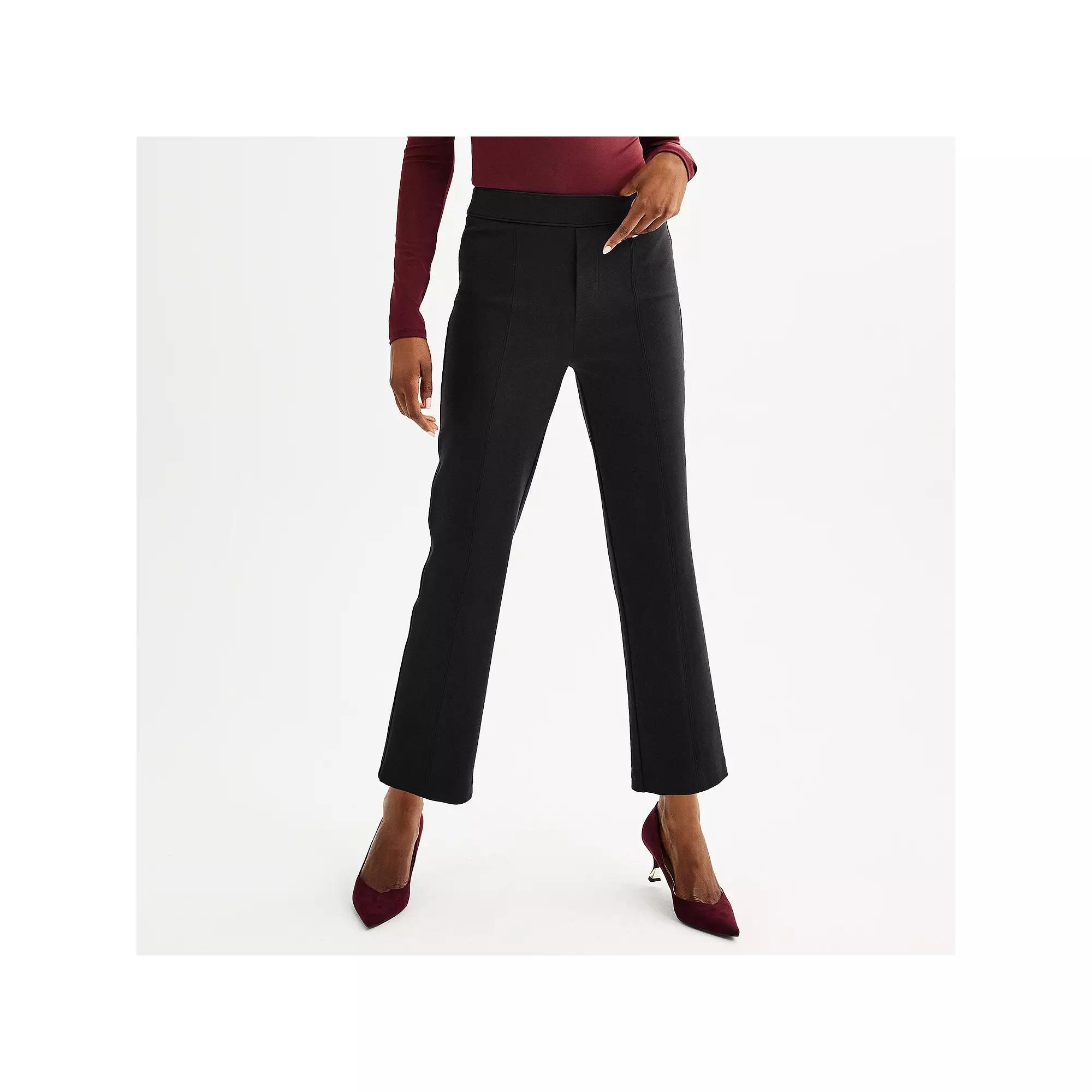 Women's Nine West High Rise Slim-Straight Ponte Pants, Size: XXL, Mineral Black Product Image