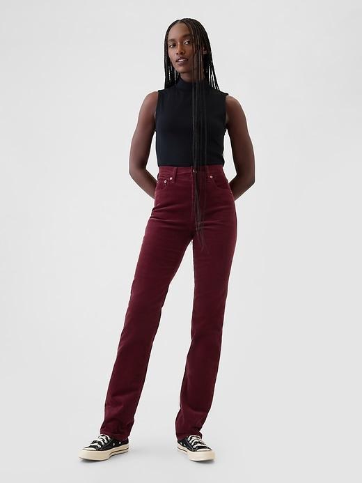 High Rise Corduroy '90s Straight Pants Product Image