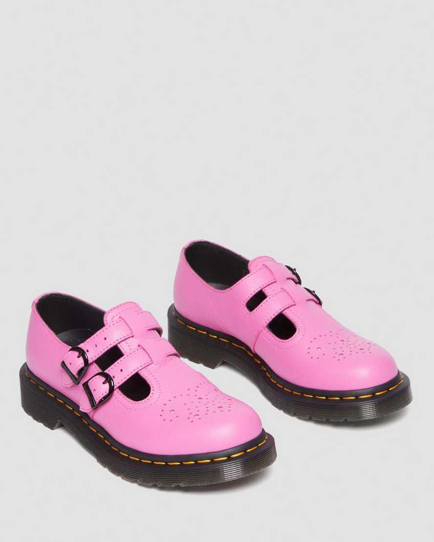 DR. MARTENS' 8065 Virginia Leather Mary Jane Shoes In Pink Product Image