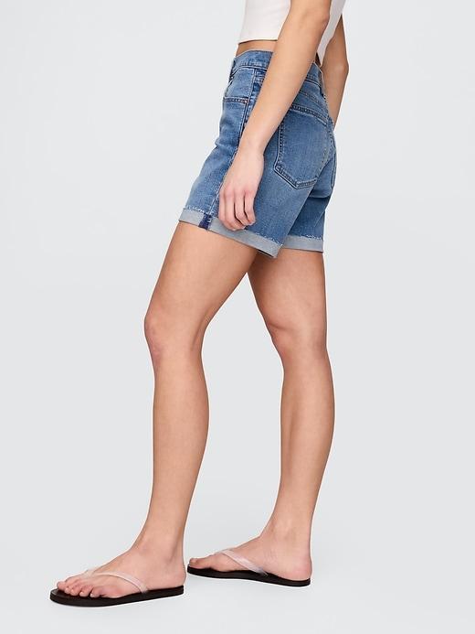 5" Mid Rise Denim Girlfriend Shorts Product Image