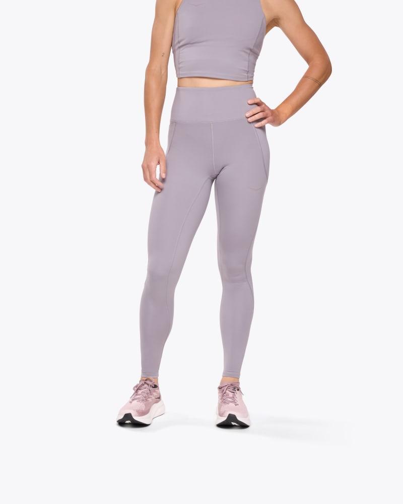 HOKA Womens Elaro Knit Tights 27 in Astral, Size XL Product Image