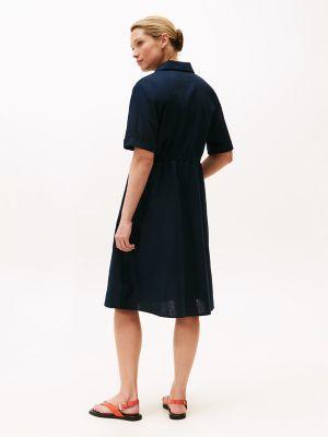 Linen-Cotton Blend Midi Shirtdress Product Image