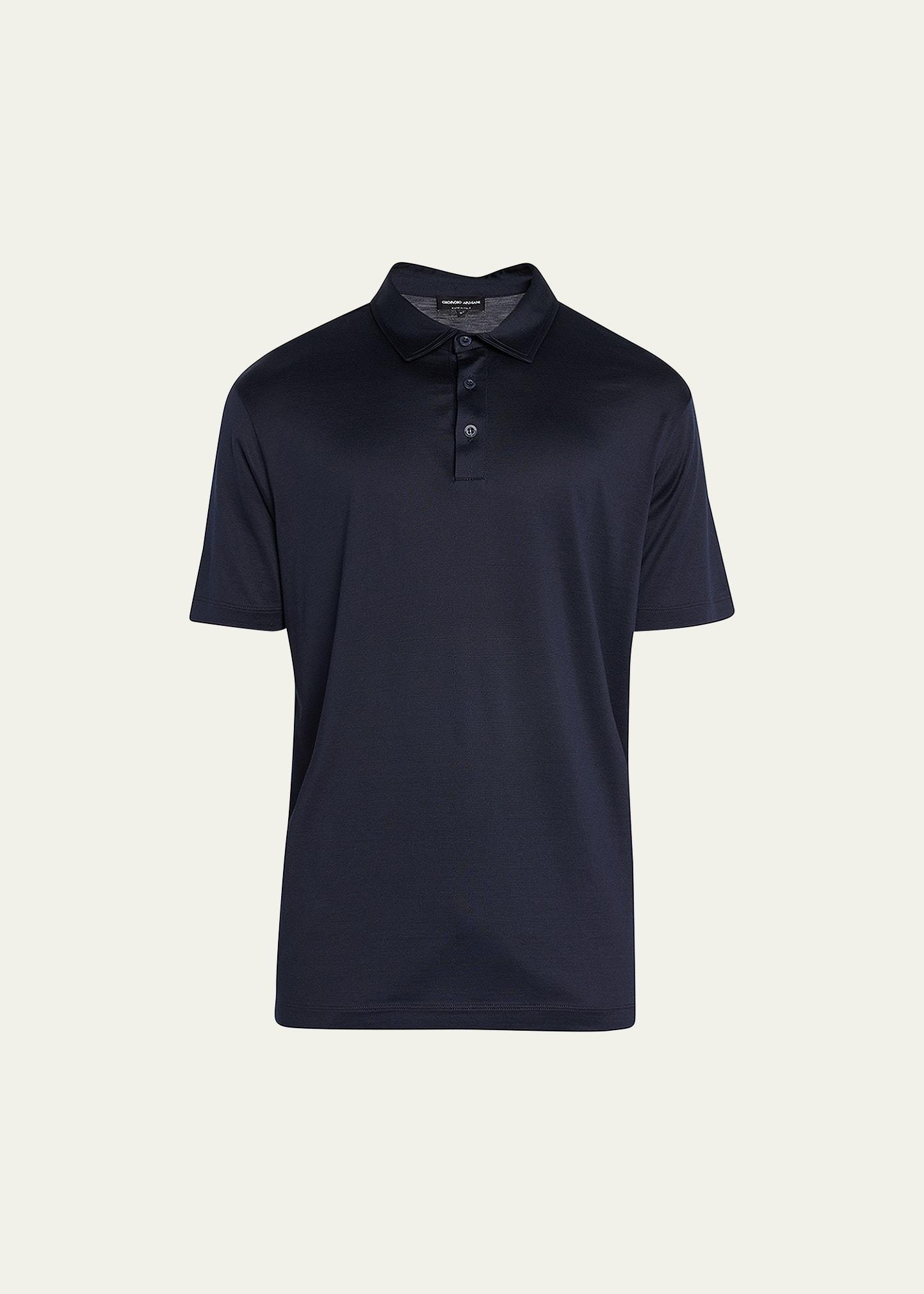 Mens Solid Cotton/Silk Jersey Polo Shirt Product Image