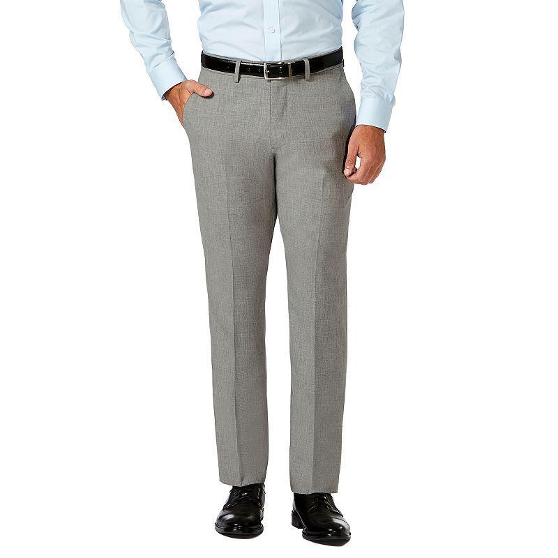 Men's J.M. Haggar Premium Slim-Fit 4-Way Stretch Flat-Front Dress Pants, Size: 34X34, Grey Heather Product Image