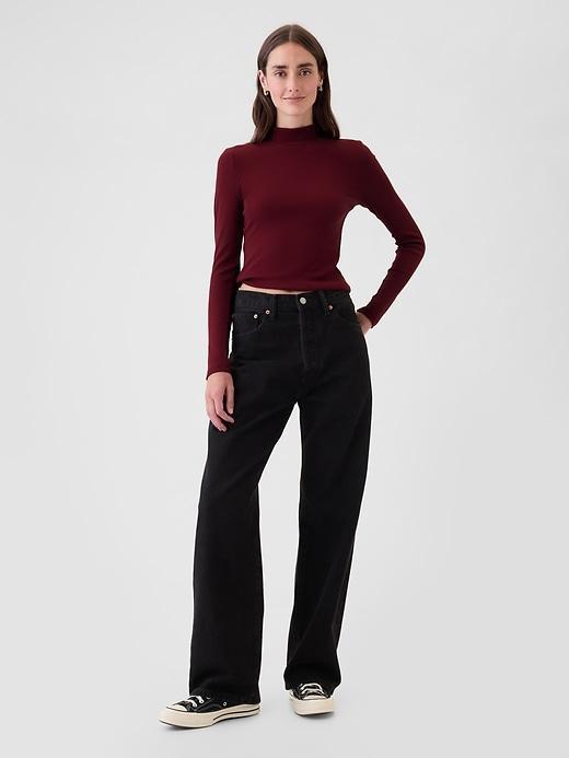 Modern Rib Cropped Mockneck Shirt Product Image