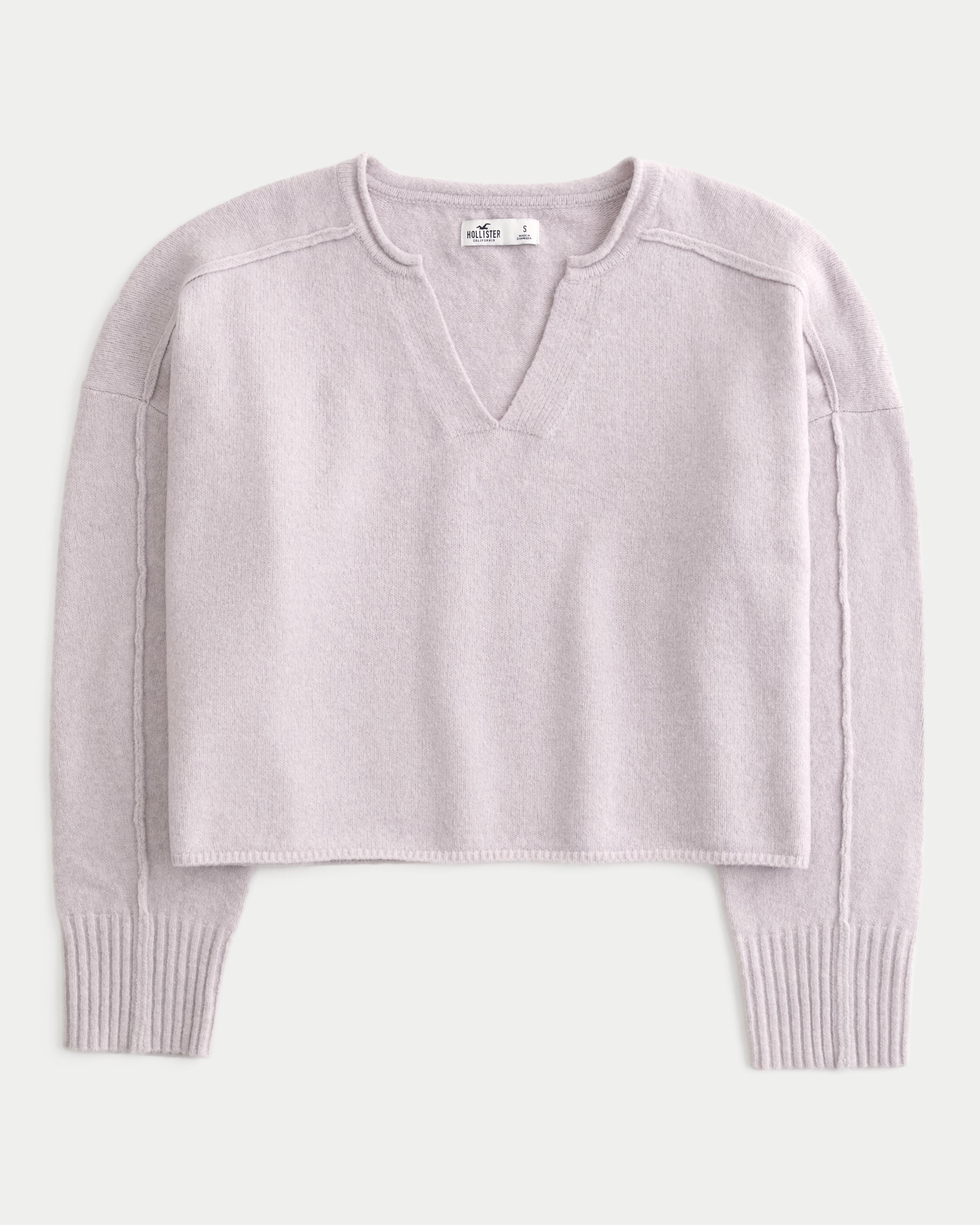 Hollister Comfy Cloud Boxy Notch-Neck Sweater Product Image