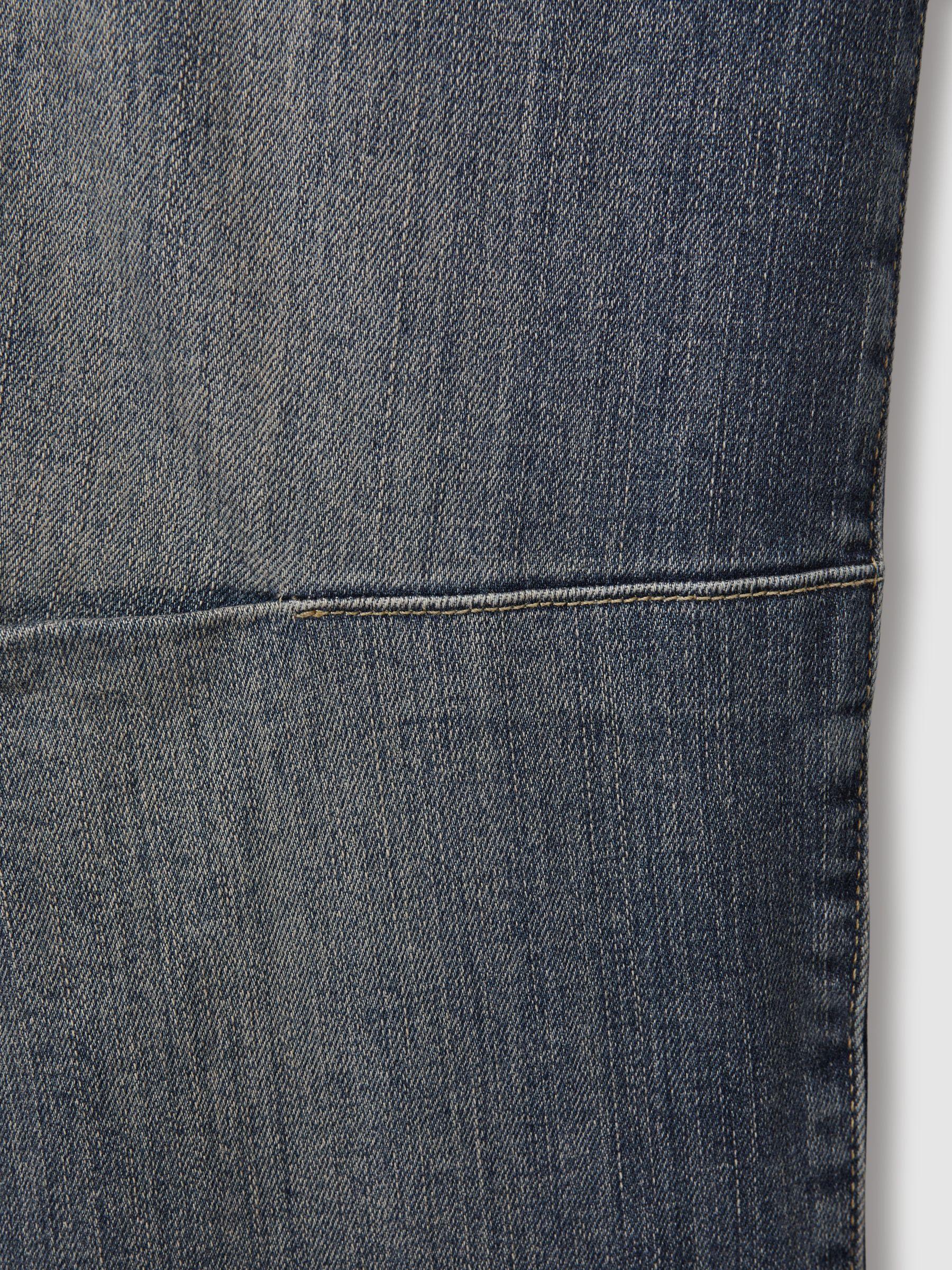 Barrel-Leg Dart Jeans in Mid Blue Product Image
