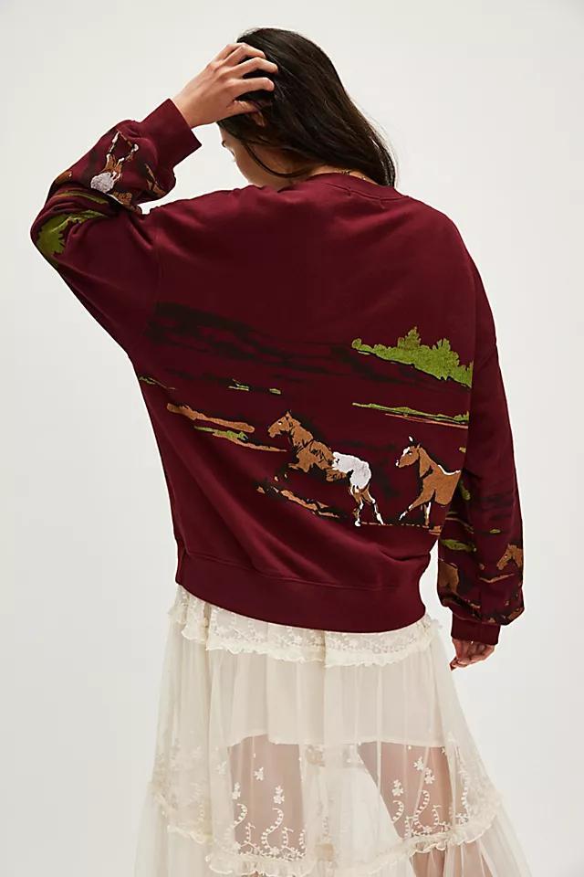 Running Horses Oversized Crewneck Product Image