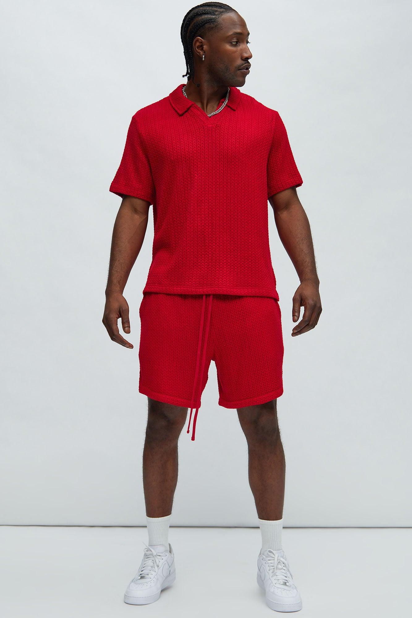 Catanina Textured Polo - Red Product Image