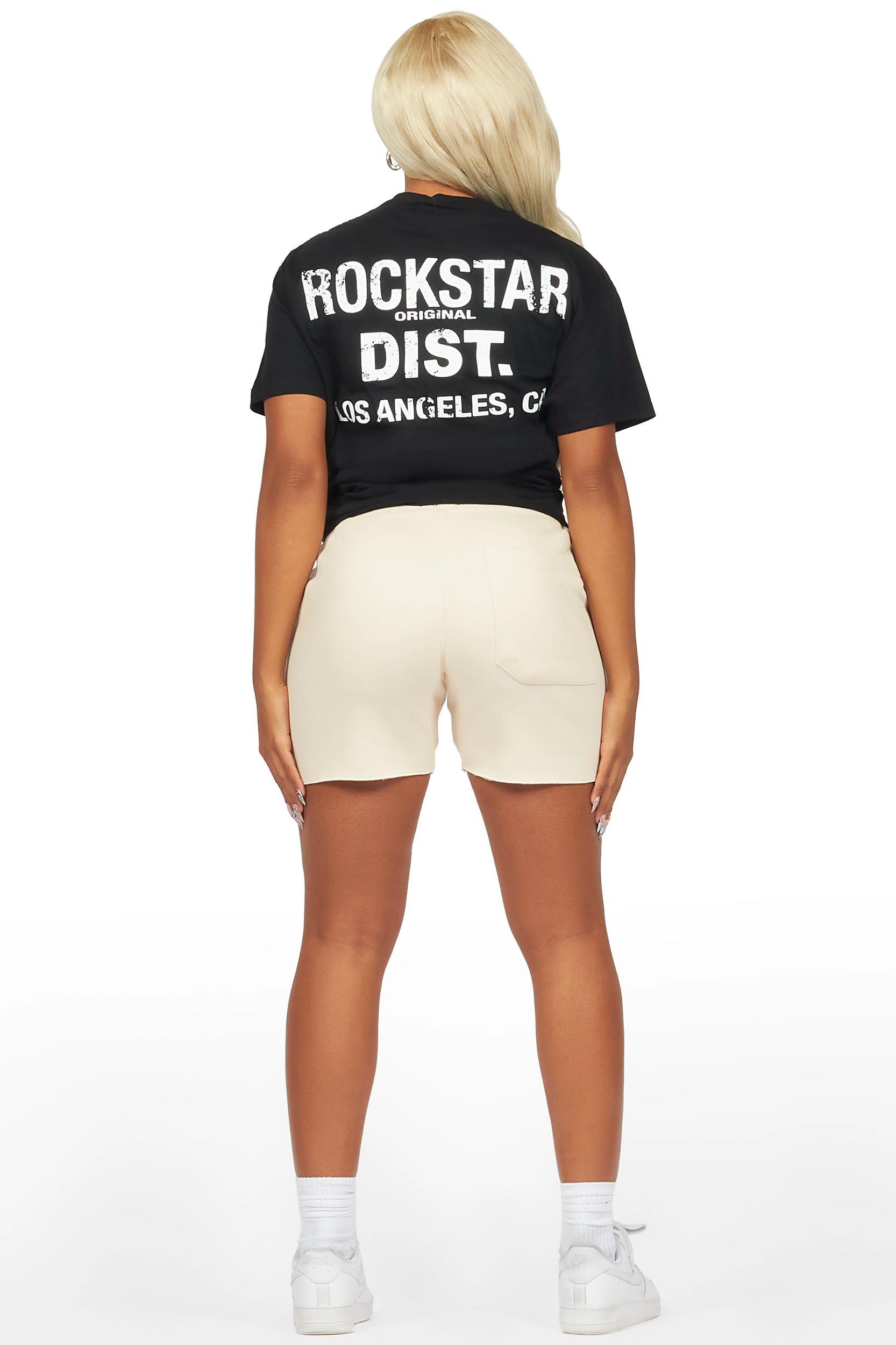 Ernia Black/Beige T-Shirt Short Set Female Product Image