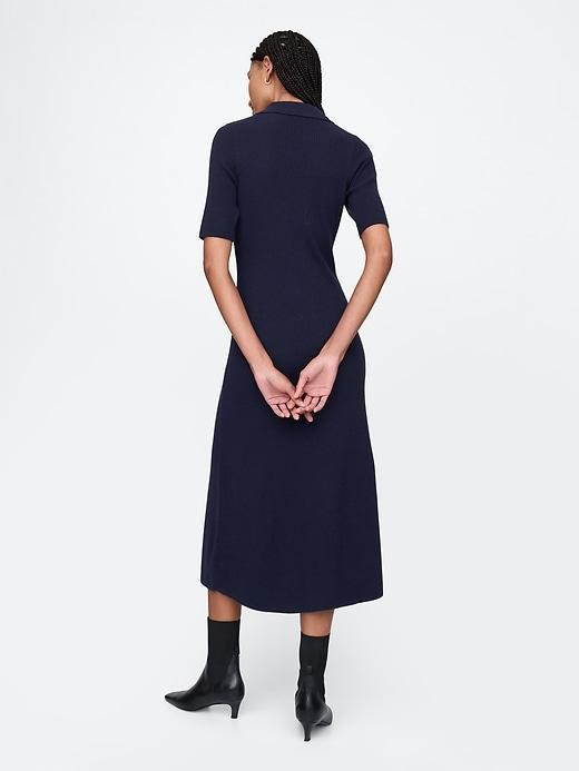 CashSoft Rib Maxi Polo Sweater Dress Product Image