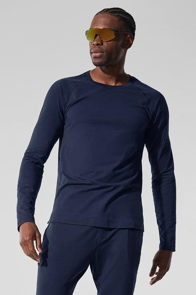 Alo Vapor Crewneck Long Sleeve - Navy Product Image