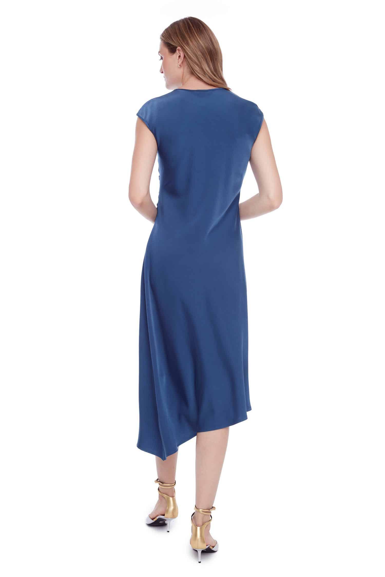 roxy solid asymmetric satin dress Product Image