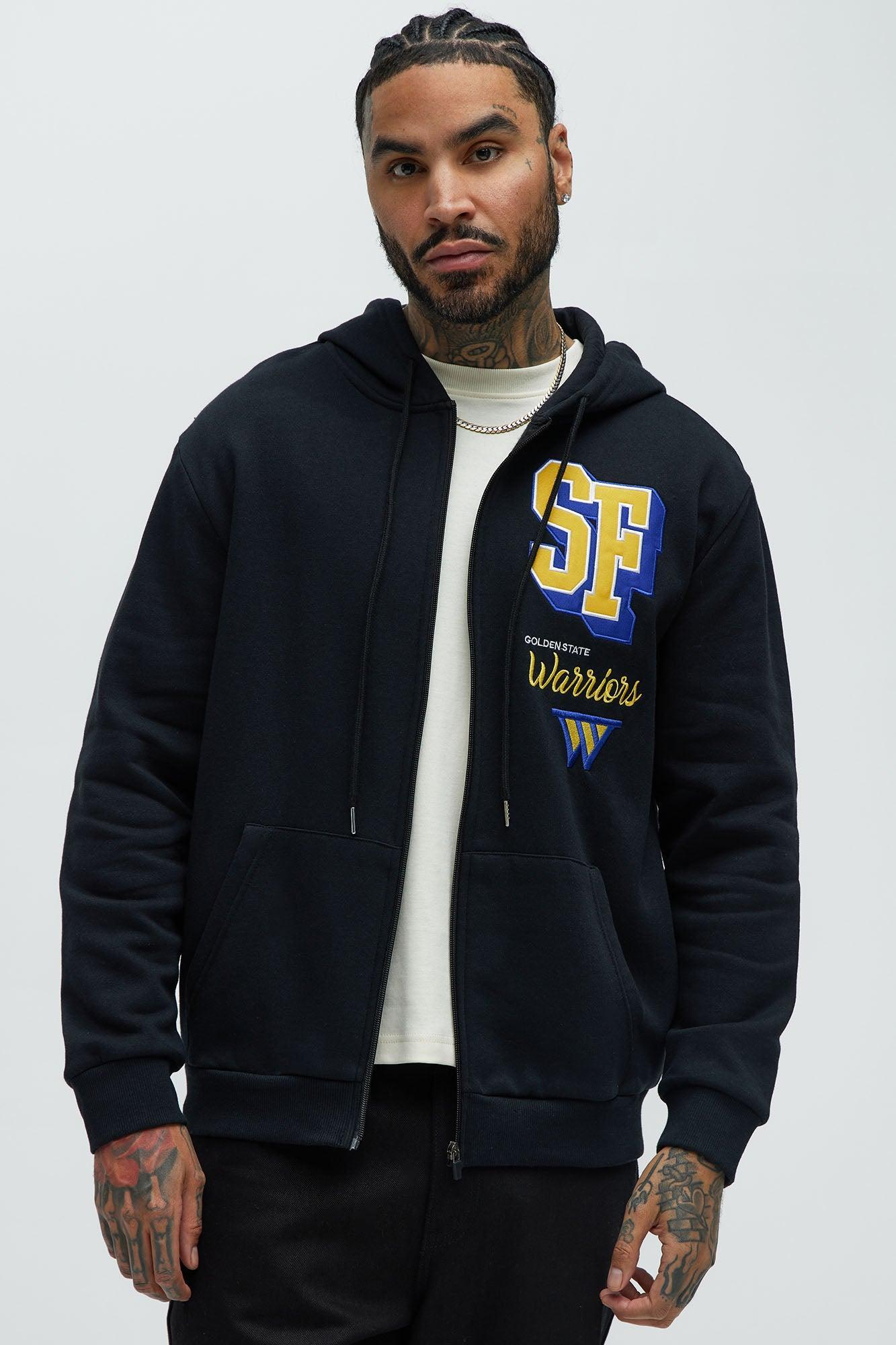 Warriors Bold Zip Up Hoodie - Black Male Product Image