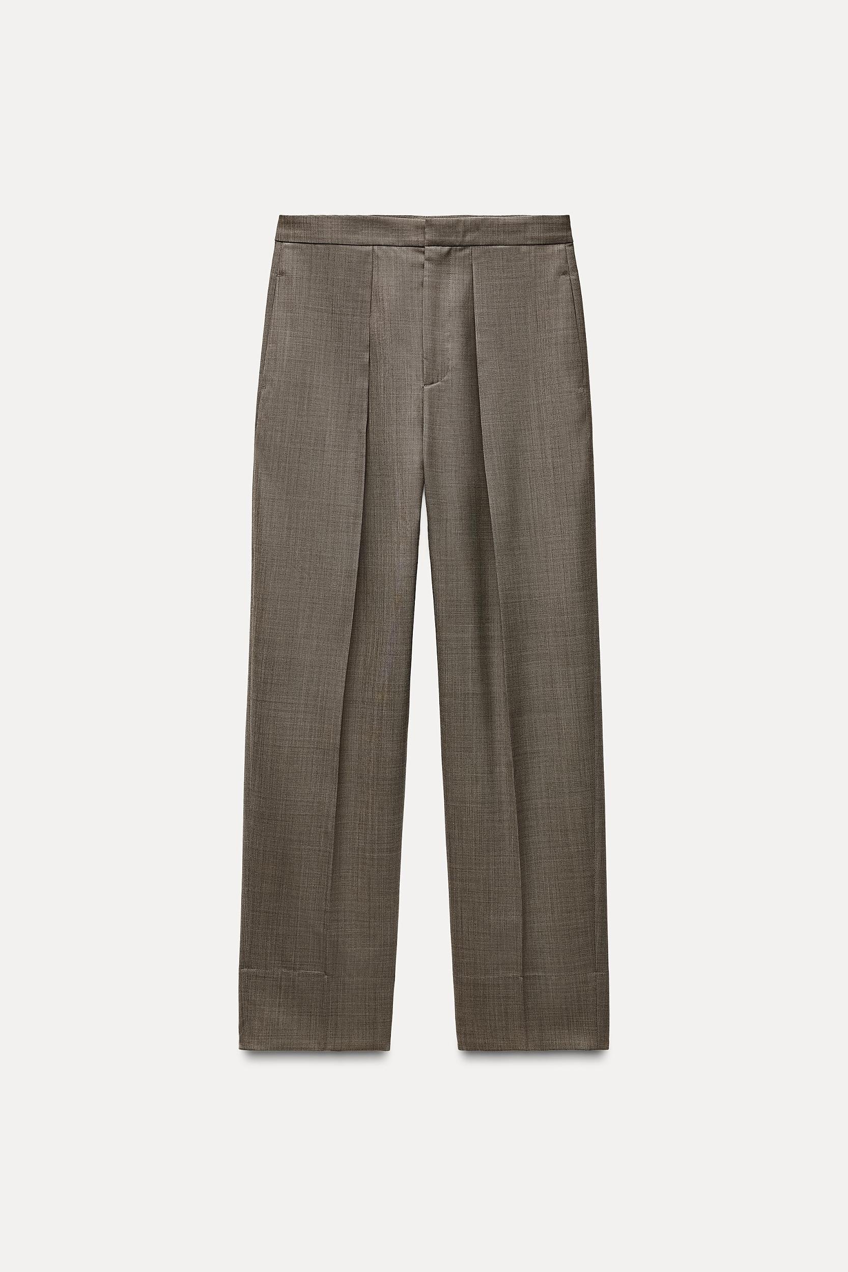 WOOL BLEND PLEATED PANTS ZW COLLECTION Product Image