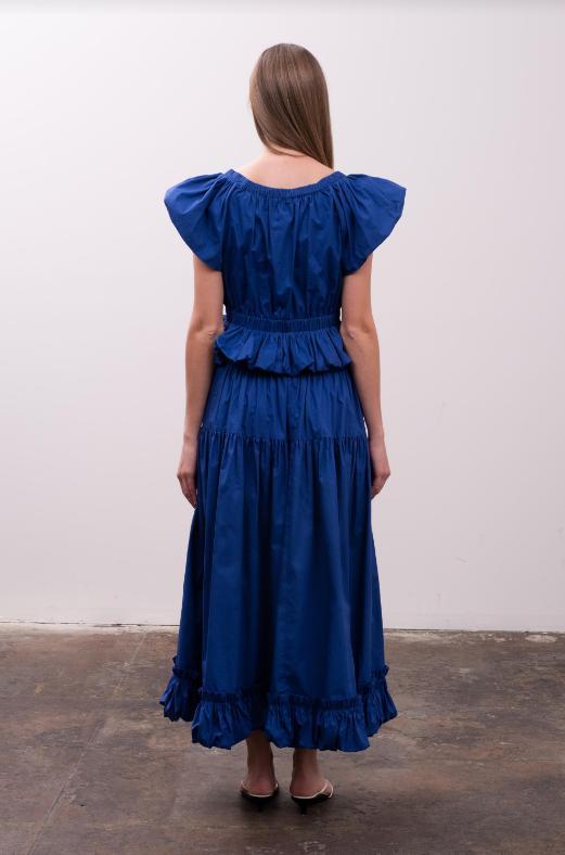 May Bubble Sleeve Top | Blue Product Image