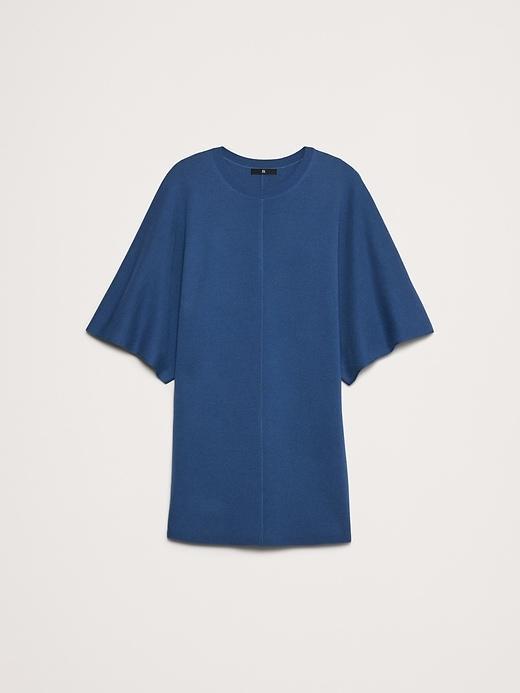 Merino Flutter-Sleeve Mini Sweater Dress Product Image