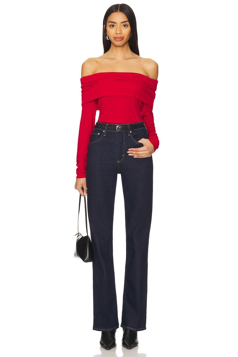 Off The Shoulder Top - Mars Red Product Image