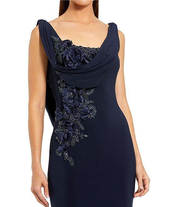 Mac Duggal Bow One Shoulder Bow Detail Brocade A-line Gown Product Image