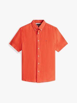 Regular Fit Pigment-Dyed Linen Shirt Product Image