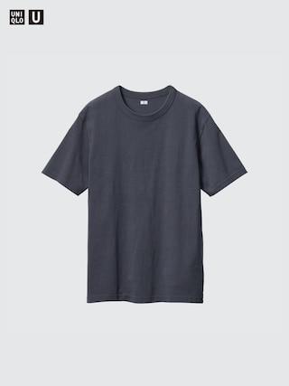 Mens Crew Neck T-Shirt Gray Small UNIQLO US Product Image