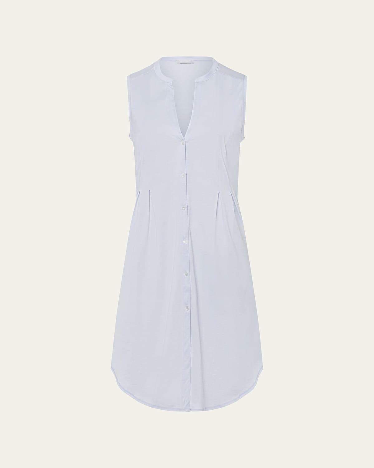 Cotton Deluxe Sleeveless Shirtwaist Nightgown Product Image