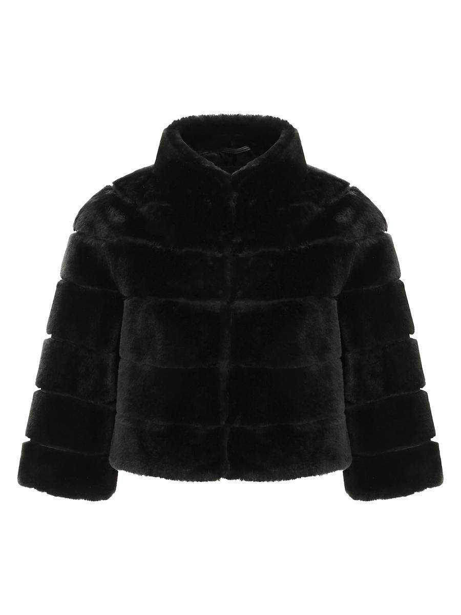 Womens Shearling Lamb Bolero Coat Product Image