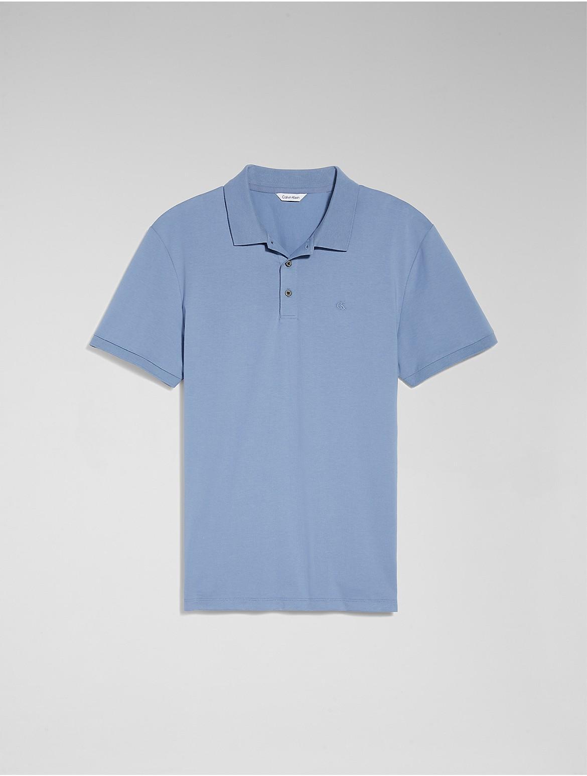 Calvin Klein Mens Smooth Cotton Polo Shirt - Grey - M Product Image