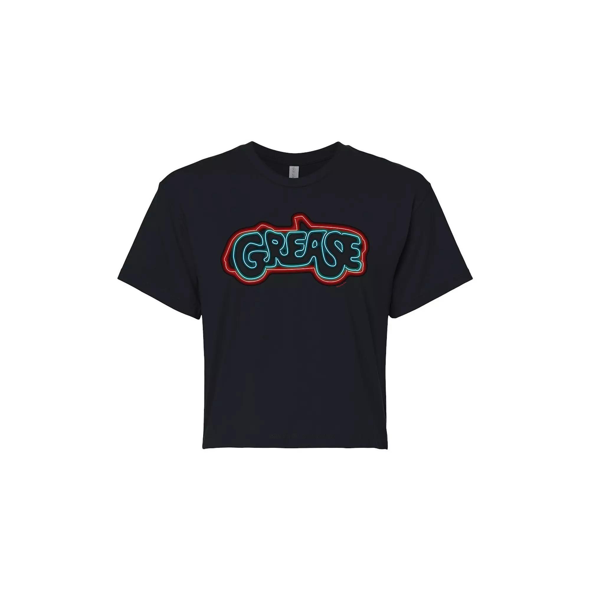 Juniors' Grease Car Logo Cropped Graphic Tee, Girl's, Size: XXL, Black Product Image