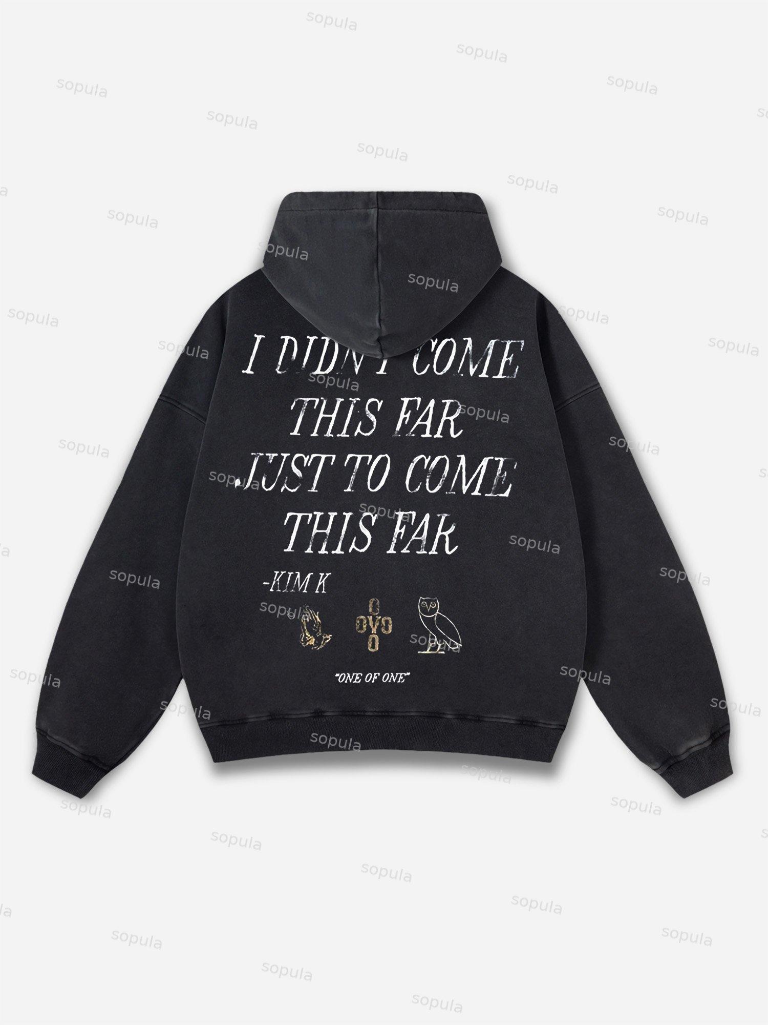 Sopula Vintage Big Face Graphic Print Washed Hoodie Product Image