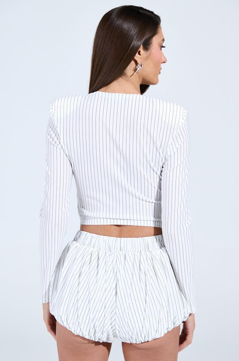 GIMME LOVE STRIPE BUTTON DOWN BLOUSE Product Image