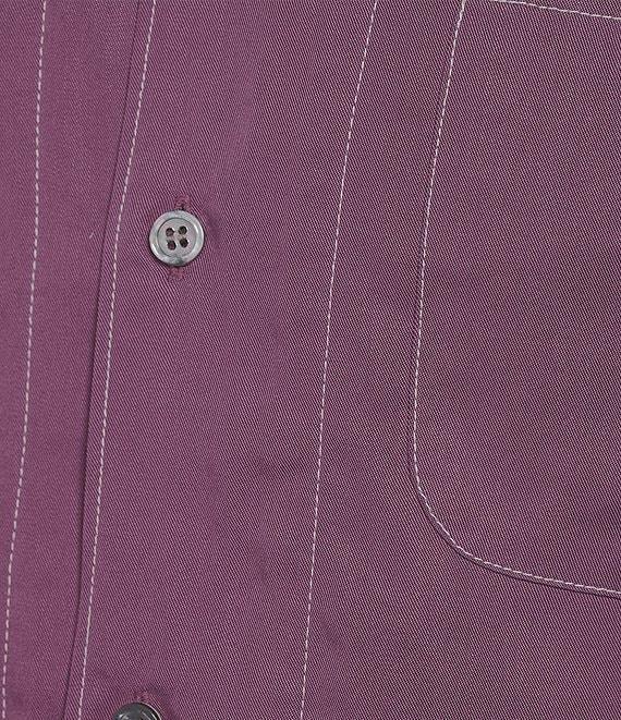 Murano Big & Tall Interdimensional Collection Slim Fit Contrast Stitch Short Sleeve Woven Shirt Product Image