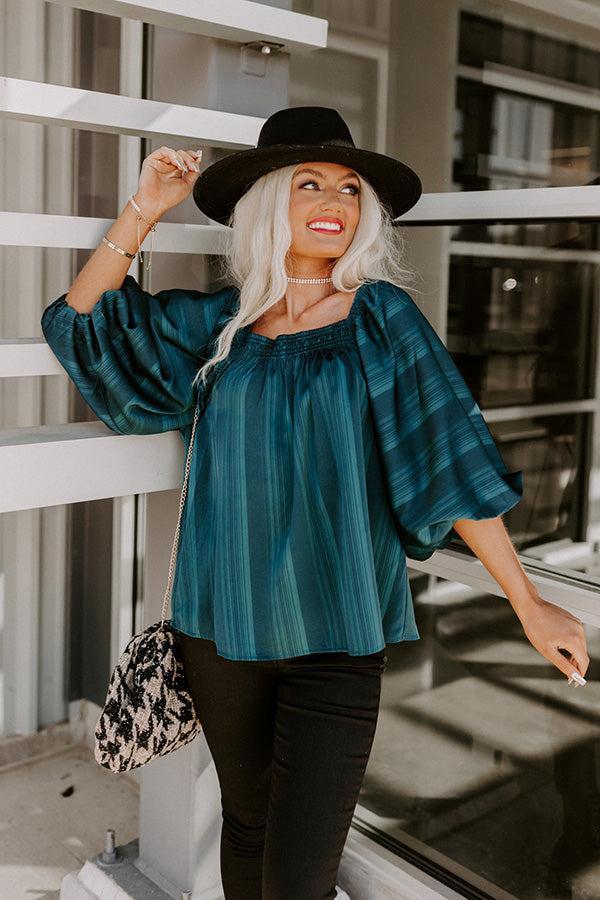 Ideal Day Shift Top In Teal Product Image