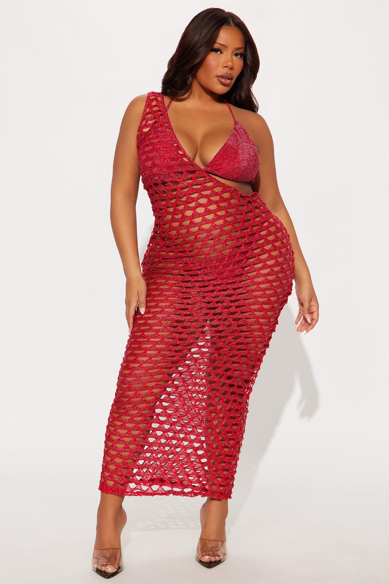 Summer Glow Shimmer 3 Piece Bikini Set - Red Product Image