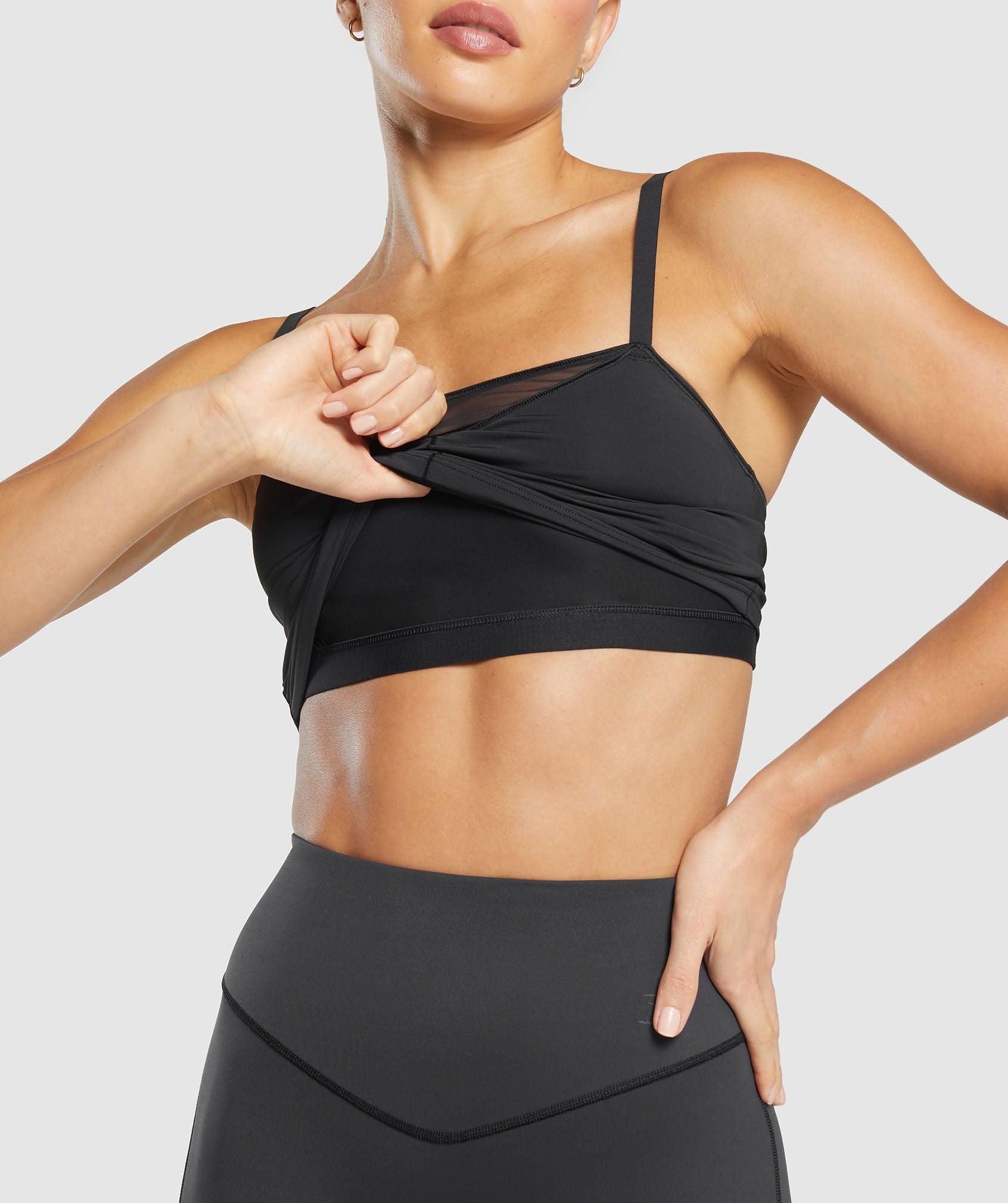 Gymshark Elevate Mesh Tank With Shelf - Black Female Product Image