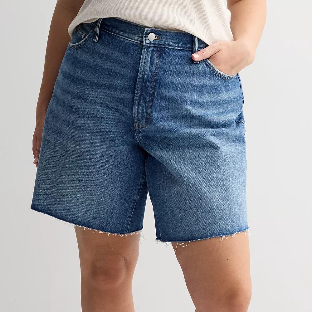 Plus Size Sonoma Goods For Life® Relaxed Bermuda Shorts, Women's, Size: 24 W, Medium Blue Product Image