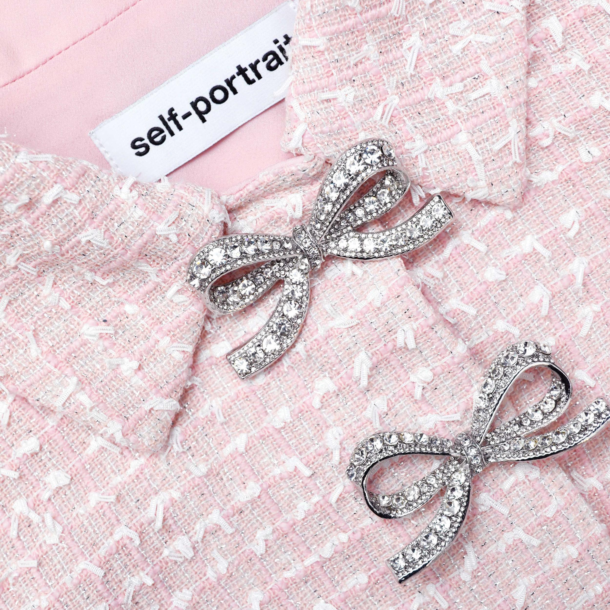 Pink Boucle Midi Dress Product Image