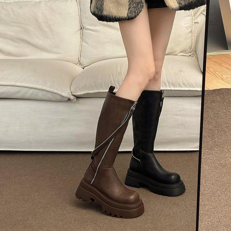 Platform Plain Tall Boots Product Image